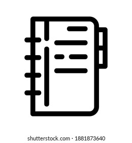 Icono de bloc de notas o logotipo símbolo de signo aislado ilustración vectorial - iconos vectoriales de estilo negro de alta calidad
