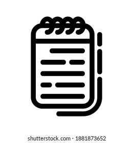 Notebook icon or logo isolated sign symbol vector illustration - high quality black style vector icons
