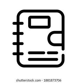 Notebook icon or logo isolated sign symbol vector illustration - high quality black style vector icons
