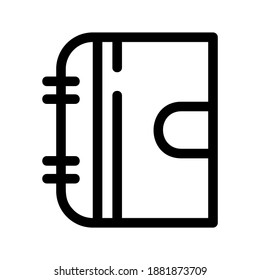 Icono de bloc de notas o logotipo símbolo de signo aislado ilustración vectorial - iconos vectoriales de estilo negro de alta calidad
