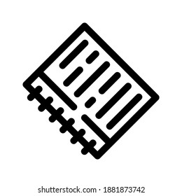 Notebook icon or logo isolated sign symbol vector illustration - high quality black style vector icons
