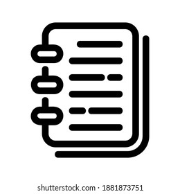Notebook icon or logo isolated sign symbol vector illustration - high quality black style vector icons
