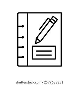 Notebook icon logo sign set vector outline