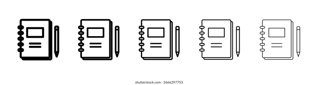 Notebook-Logo in Strichlinien-Kollektion