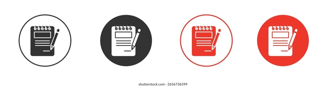Icono del cuaderno para el logotipo, símbolo de la muestra del Vector para el diseño