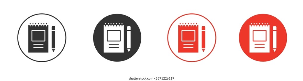 Notizbuchsymbol für Logo, Vektorzeichensymbol für Design