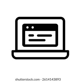 Notebook icon. Minimalist tech representation.