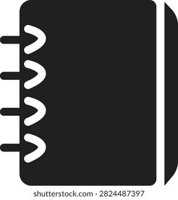 Notebook Icon Modern Fill Black Vector Icon for Notes, Office, Business, Education and Productivity Collection Isolated on transparent background