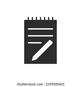 Notebook icon. notepad. Monochrome black and white symbol
