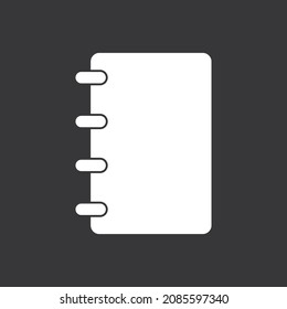 Notebook icon on grey background
