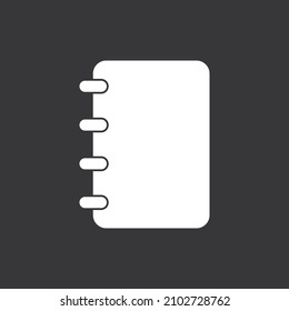 Notebook icon on grey background