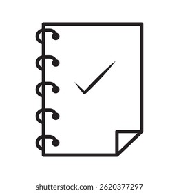 Notebook icon on white background