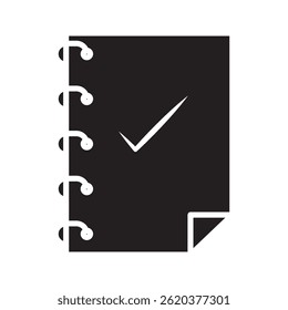 Notizbuchsymbol auf weißem Hintergrund