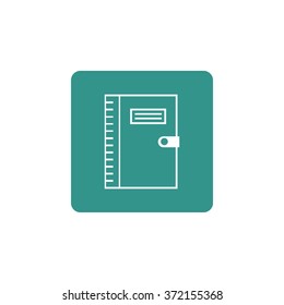 notebook icon, on white background, rounded rectangle border, white outline