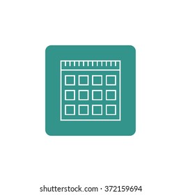notebook icon, on white background, rounded rectangle border, white outline