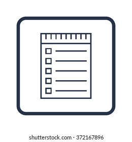 notebook icon, on white background, rounded rectangle border, blue outline