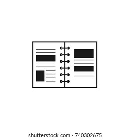 Notebook icon on white background