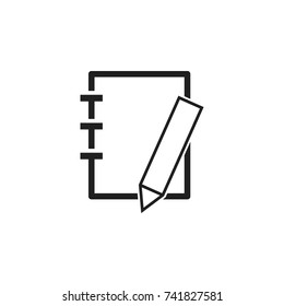 Notebook icon on white background