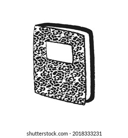 Notebook icon. Organizer symbol. Notebook draw style.