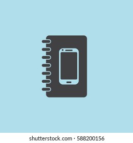 Notebook icon, organizer vector illustration