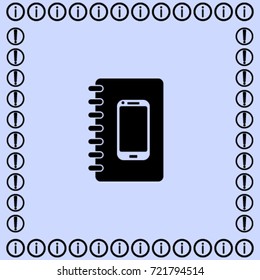 Notebook icon, organizer vector illustration