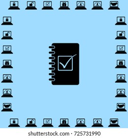 Notebook icon, organizer vector illustration