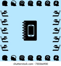 Notebook icon, organizer vector illustration