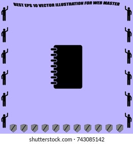 Notebook icon, organizer vector illustration