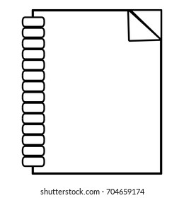 Notebook icon. Outline illustration of notebook vector icon for web