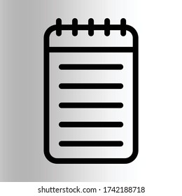 notebook icon outline isolated vector illustration