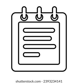 Notebook Icon In Outline Style