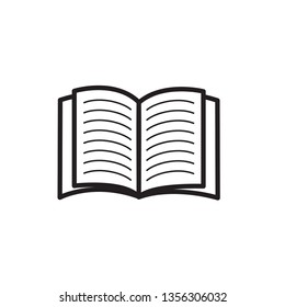Notebook icon in outline style isolated on white background