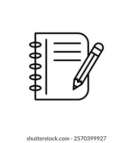 Notebook icon Outline thin set