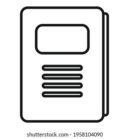 Notebook icon. Outline Notebook vector icon for web design isolated on white background