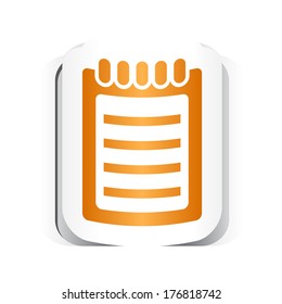 Notebook Icon with Paper Design.