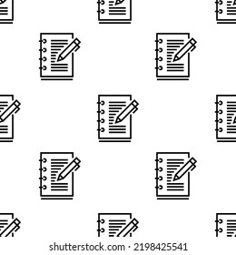notebook icon pattern. Seamless notebook pattern on white background.