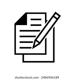 notebook icon with pen, vector file