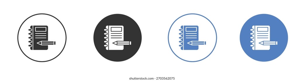 Pictograma del icono del cuaderno para su diseño del Sitio web, logotipo
