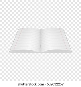 Notebook icon. Realistic illustration of notebook vector icon for web