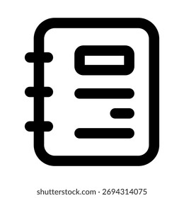 Ícone de bloco de notas que representa o conceito de anotação, documentação e organização pessoal