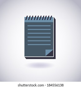 Notebook icon. Ring binder calendar notepad. Vector