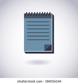 Notebook icon. Ring binder calendar notepad. Vector