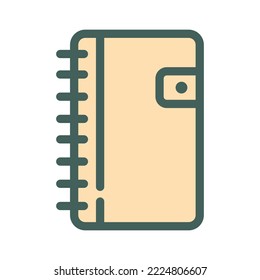 icono de bloc de notas con ilustración vectorial de anillos.