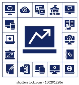  notebook icon set. 17 filled notebook icons.  Simple modern icons about  - Computer, Responsive, Laptop, Boarding, Ebook, Phone book, Paper, Pc cloud, Handheld, School, Internet