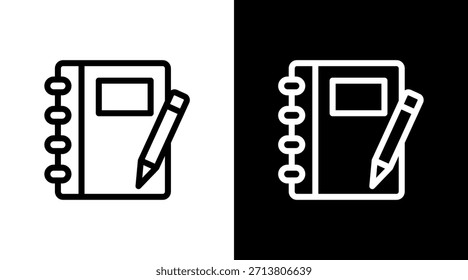 Notebook With Icon Set Design