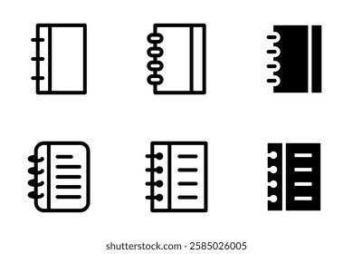 notebook icon set design template