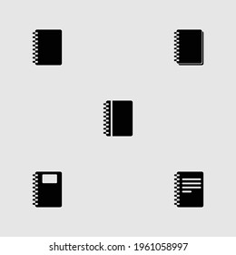 notebook icon set isolated vector illustration