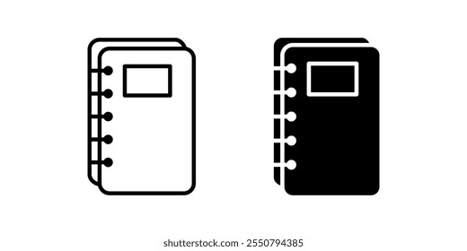 notebook Icon set. Symbol isolated white background. vector illustration. color editable.