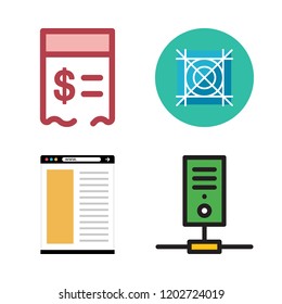 notebook icon set. vector set about browser, paid, grid and computer icons set.