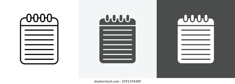 Notebook icon set vector art